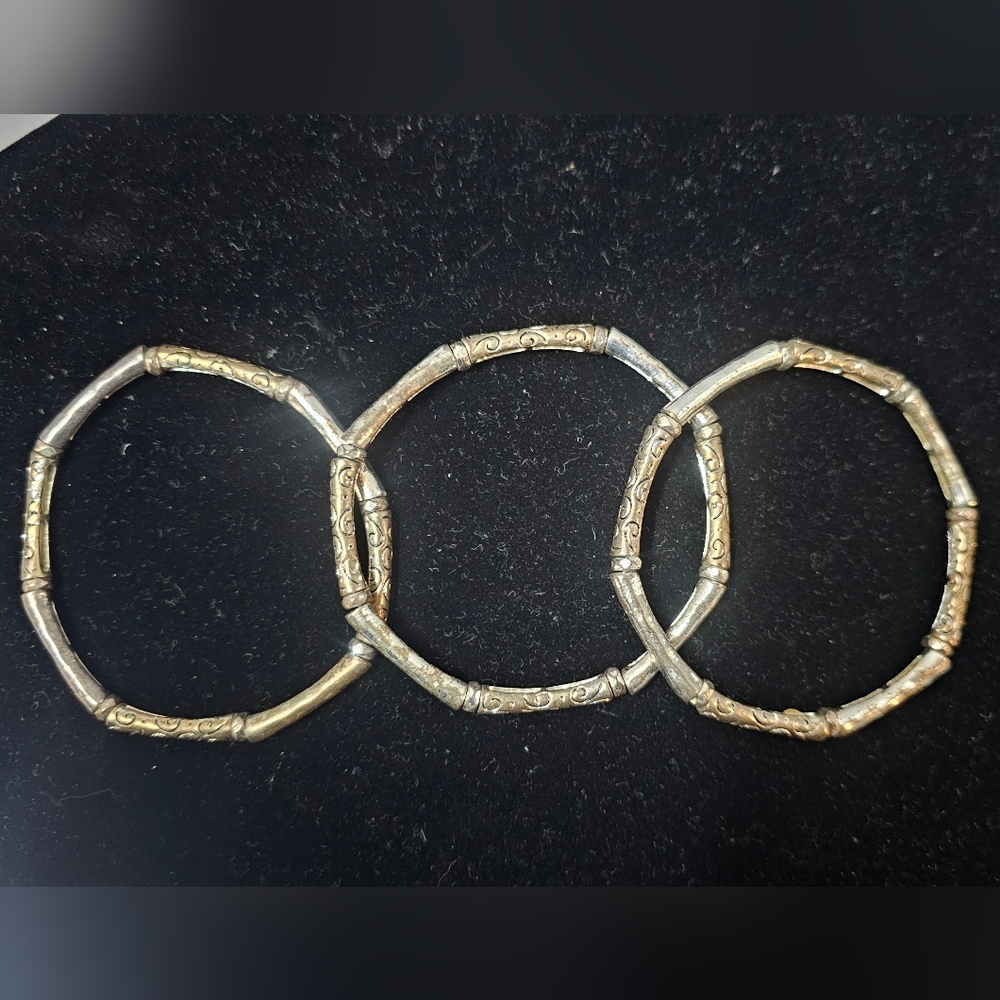 Brighton Etched Bamboo-Style Torque Bangle
